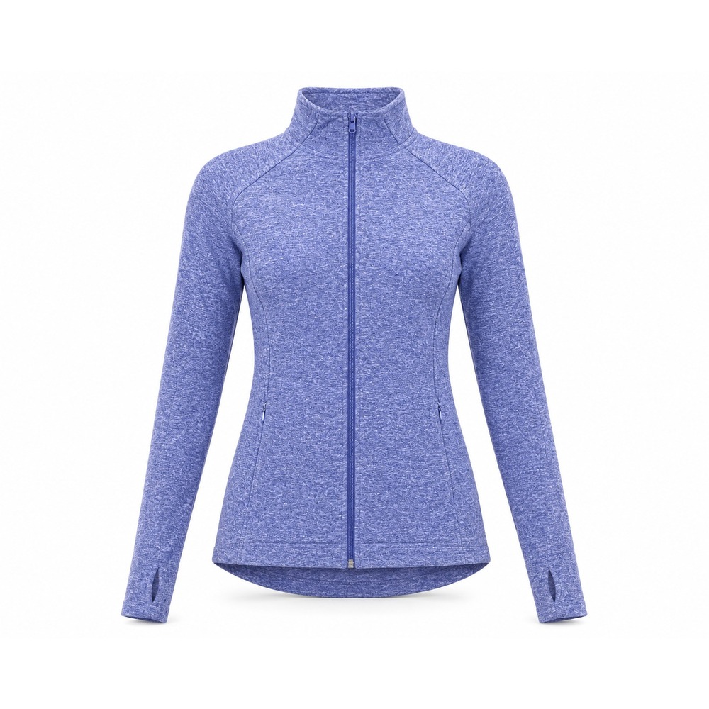 DULUTH TRADING CO Frost Lake Fleece Full Zip Jacket Sz S Blue Heather Outdoor